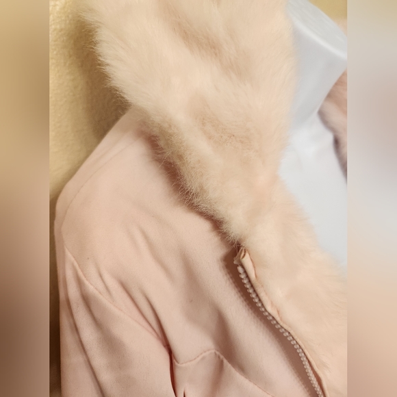 Baby Pink Paris Blues Reversible Fur Jacket Size Large | Vintage | 2000's - Picture 7 of 11